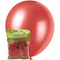 30cm Cherry Red Metallic Latex Balloons 25 Pack- main image