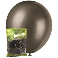 30cm Black Metallic Latex Balloons 25 Pack- main image