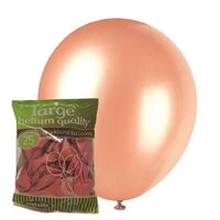 30cm Rose Gold Metallic Latex Balloons 25 Pack- main image