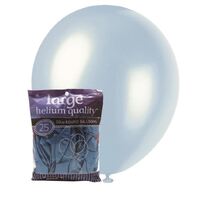 30cm Electric Blue Pearl Balloons 25 Pack- main image