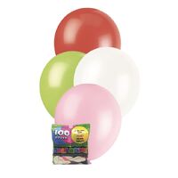 25cm Assorted Colours Decorator Balloons 100 Pack- main image