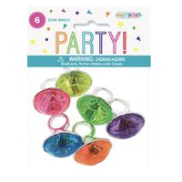 Large Gem Rings 6 Pack- main image