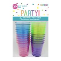 Coloured Plastic 30ml Shot Glasses 20 Pack- main image