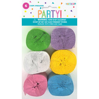 Assorted Pastel Crepe Streamers 6 x 12m- main image