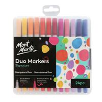 Mont Marte Marker Set - Duo Marker Fine & Brush Tip 24pc- main image