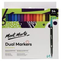 Mont Marte Marker Set - Dual Art Marker Fine & Brush Tip 54pc- main image