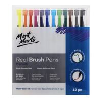 Mont Marte Premium Real Brush Pens 12pc Water Based Ink- main image