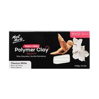 Mont Marte Make N Bake Polymer Clay 400g Block - Titanium White- main image