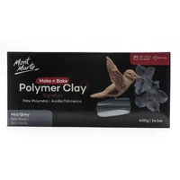 Mont Marte Make N Bake Polymer Clay 400g Block - Mid Grey- main image