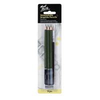 Mont Marte Signature Watersoluble Graphite Pencil Set - 5pc With Brush- main image