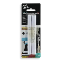 Mont Marte Acrylic Paint Pens Dual Tip White 2pc- main image