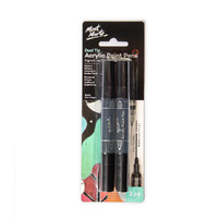 Mont Marte Acrylic Paint Pens Dual Tip Black 2pc- main image