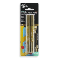 Mont Marte Acrylic Paint Pens Dual Tip Gold 2pc- main image
