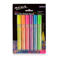 Mont Marte Acrylic Paint Pens Broad Tip Fluoro 6pc- main image