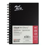 Mont Marte Visual Art Diary Spiral Bound White Paper A5 110gsm 120 Sheet- main image