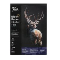 Mont Marte Signature Black Paper Sketch Pad 25 sheet 140gsm A4- main image