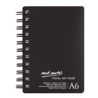 Mont Marte Visual Art Diary Spiral Bound White Paper A6 110gsm 120 Sheet- main image