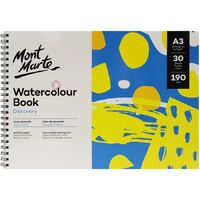 Mont Marte Discovery Watercolour Book Spiral Bound A3 190gsm- main image