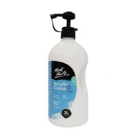 Mont Marte Signature Acrylic Paint Pump Bottle 1L - Titanium White- main image