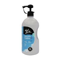 Mont Marte Signature Acrylic Paint Pump Bottle 1L - Silver- main image