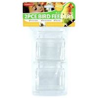 Clear Acrylic Bird Cage Feeder 2 Pack- main image