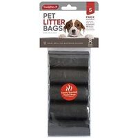 5 x Doggy Clean Up Litter Bags Pet Litter Black Bags - main image