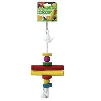 TrendyPets Rope Cluster with Natural Wood Blocks Bird Toy- main image