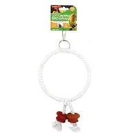 TrendyPets Cotton Ring Bird Swing Toy with Natural Wood 27cm- main image