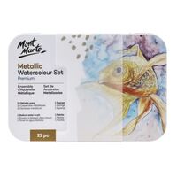 Mont Marte Premium Metallic Watercolour Cake Set in Tin 21pc- main image