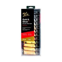 Mont Marte Acrylic Paint Set 12pc x 36ml - Gold and Silver- main image