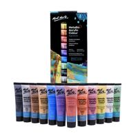 Mont Marte Signature Paint Set - Metallic Acrylic Paint 12pc x 36ml- main image