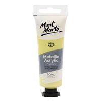 Mont Marte Metallic Acrylic Paint 50ml - Yellow- main image