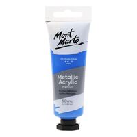 Mont Marte Metallic Acrylic Paint 50ml - Phthalo Blue- main image