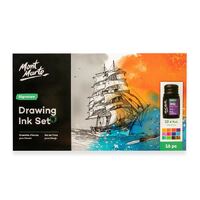 Mont Marte Signature Drawing Ink Set 16pc + Glass Pen- main image