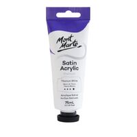 Mont Marte Premium Satin Acrylic Paint 75ml Tube - Titanium White- main image