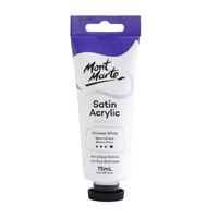 Mont Marte Premium Satin Acrylic Paint 75ml Tube - Chinese White- main image
