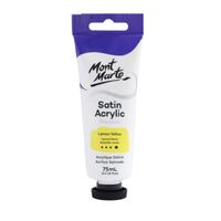Mont Marte Premium Satin Acrylic Paint 75ml Tube - Lemon Yellow- main image