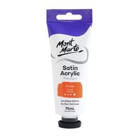 Mont Marte Premium Satin Acrylic Paint 75ml Tube - Orange- main image