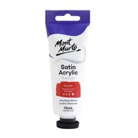 Mont Marte Premium Satin Acrylic Paint 75ml Tube - Scarlet- main image