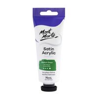 Mont Marte Premium Satin Acrylic Paint 75ml Tube - Medium Green- main image