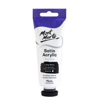 Mont Marte Premium Satin Acrylic Paint 75ml Tube - Lamp Black- main image
