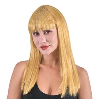 Gold Long Straight Costume Wig- main image