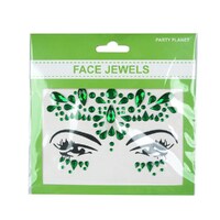 Stick On Green Face Jewels- main image