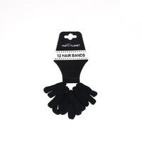 Elastic Hair Bands 5cm - Black 12 Pack- main image