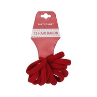 Elastic Hair Bands 5cm - Red 12 Pack- main image