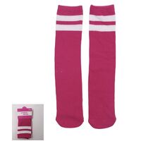 Pink Stripe Knee High Socks 40cm- main image