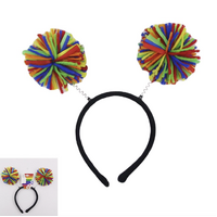 Rainbow Pride Pom Pom Headband- main image