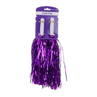 Cheering Squad 2pk Metallic Pom Poms Purple- main image