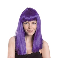 Purple Long Straight Costume Wig- main image