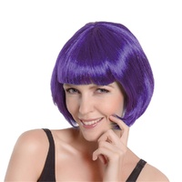 Purple Bob Straight Costume Wig- main image